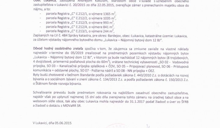 1. fotografia fotogalérie Zverejnenie zámeru - foto