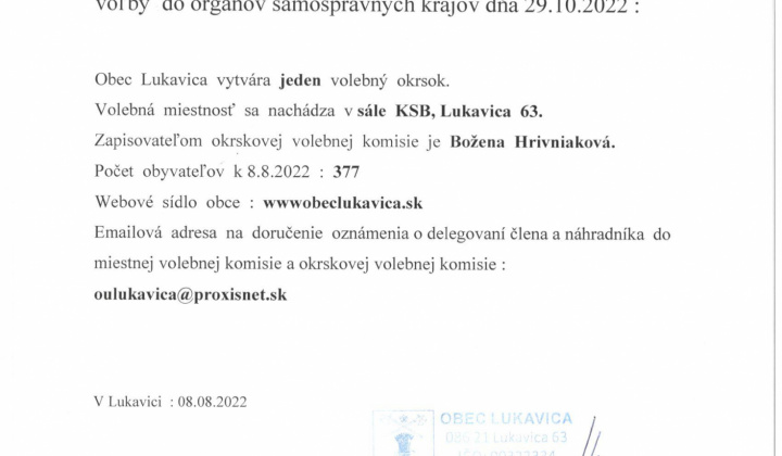 1. fotografia fotogalérie Voľby do samosprávy a VÚC 2022 - foto