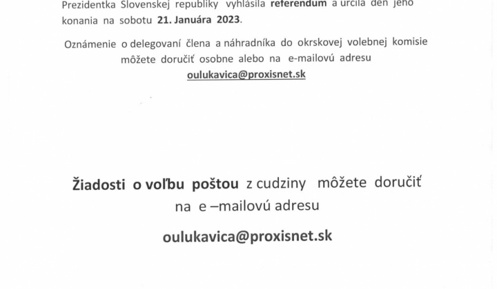 1. fotografia fotogalérie Referendum 21.1.2023 - foto