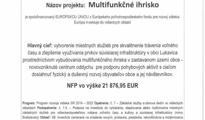 1. fotografia fotogalérie Realizácia projektu Multifunkčné ihrisko - foto