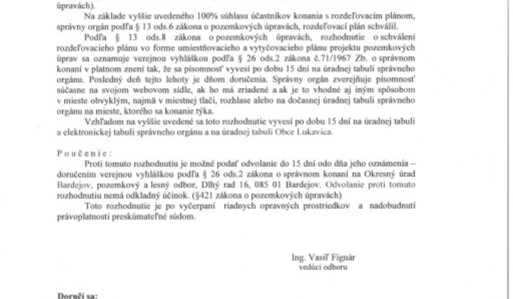 2. fotografia fotogalérie Aktuality / Rozhodnutie JPÚ - foto