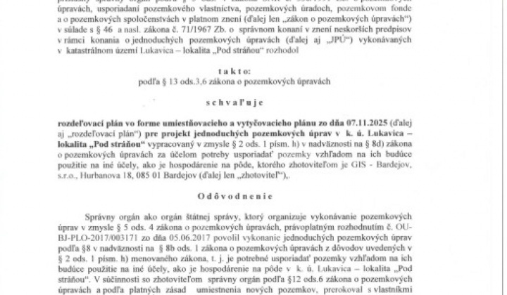 1. fotografia fotogalérie Aktuality / Rozhodnutie JPÚ - foto