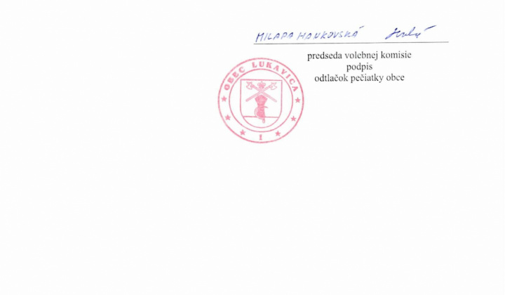 Fotka - Zoznam zaregistrovaných kandidátov pre voľby starostu obce Lukavica
